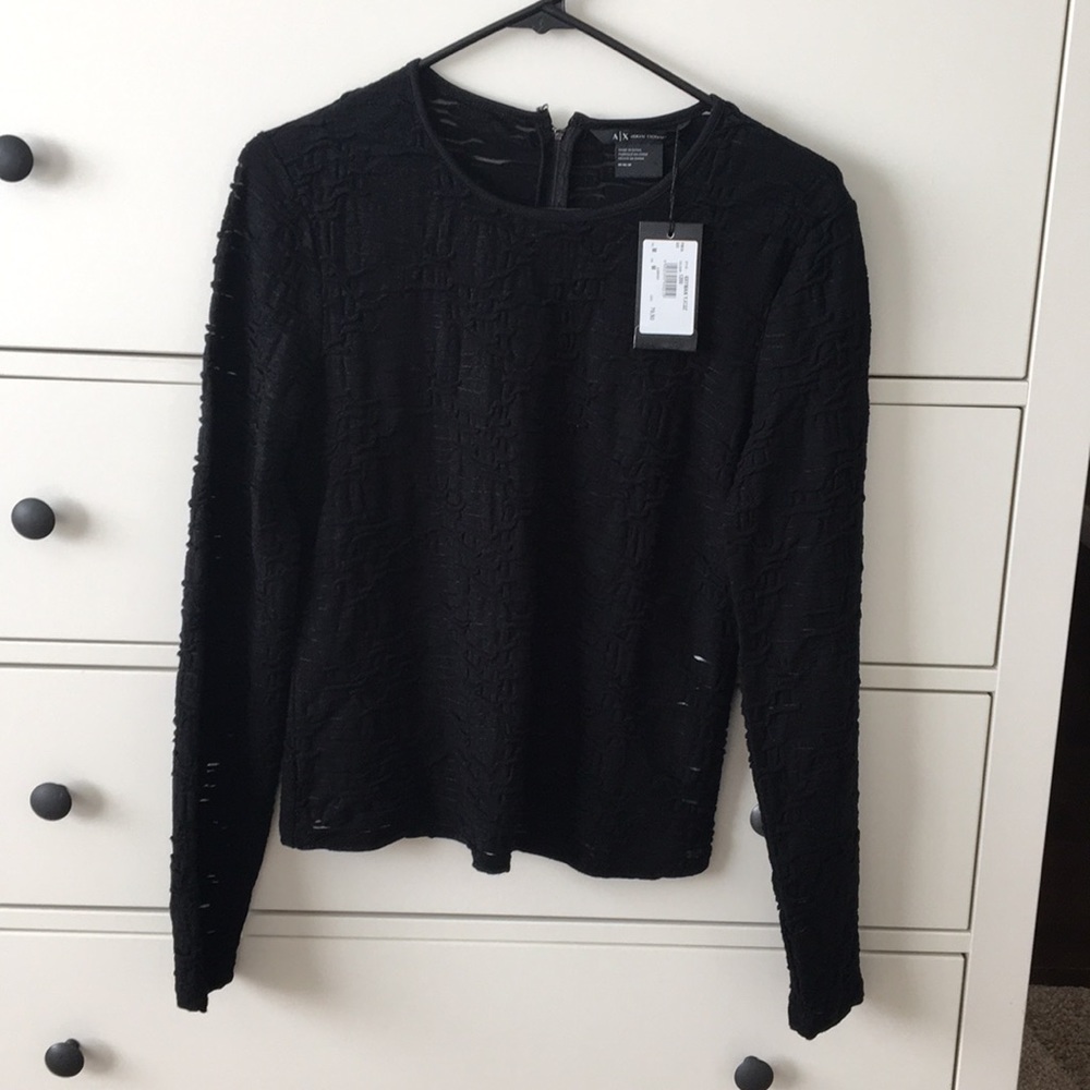 Armani Exchange textured black shirt, M. NWT
